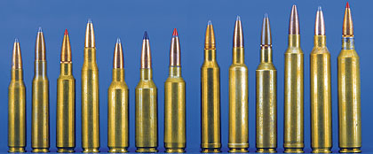 (слева направо) 7mm-08 Rem, 7mm Mauser, .284 Win, .280 Rem, 7mm SAUM, 7.21 ...